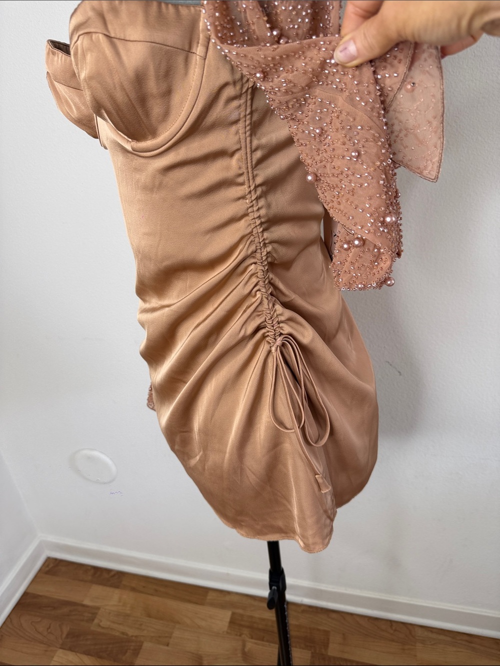 NWT Oh Polly Geneva Beaded Sleeve Corset Mini Dress 4 - Picture 4 of 6